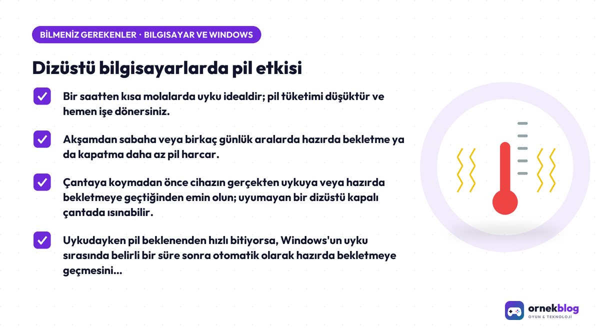 Dizüstü bilgisayarlarda pil etkisi – özet görseli
